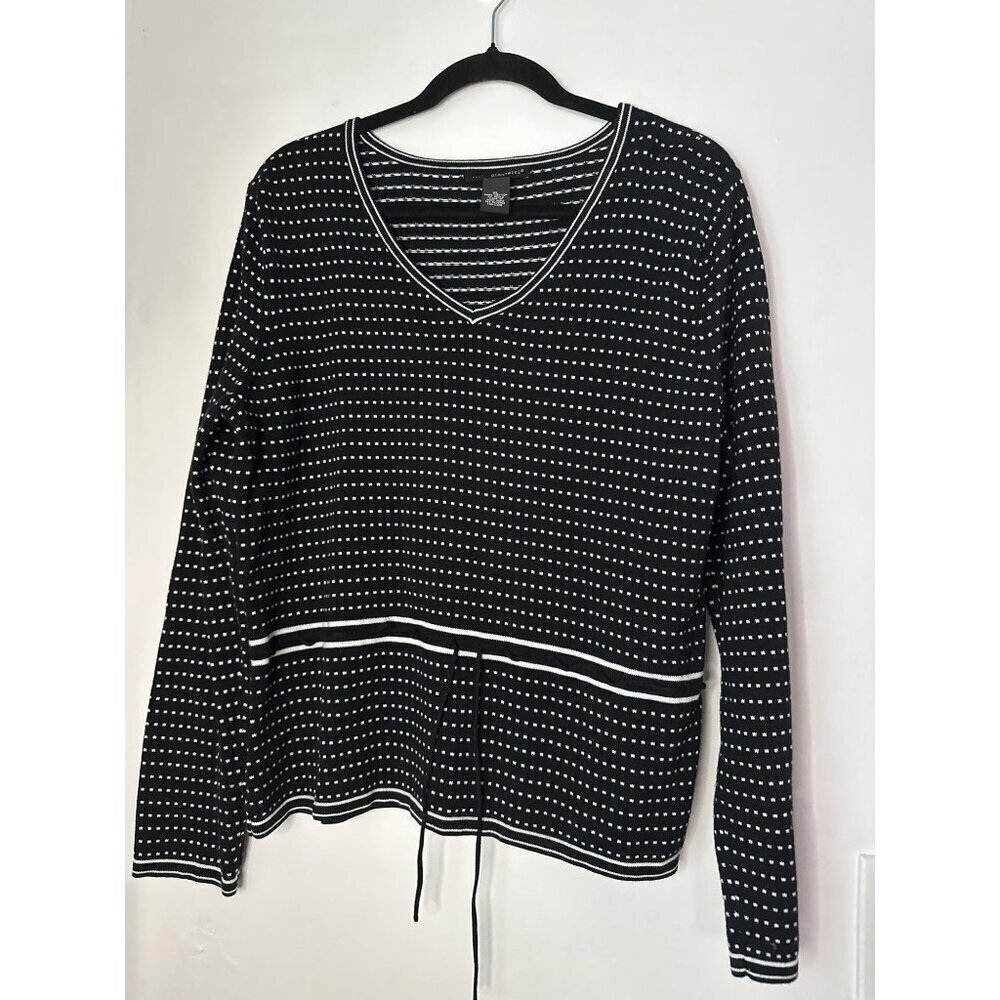 Giannetti XL Sweater Black White 100% Cotton Whimsigoth Retro dark fairy Fall